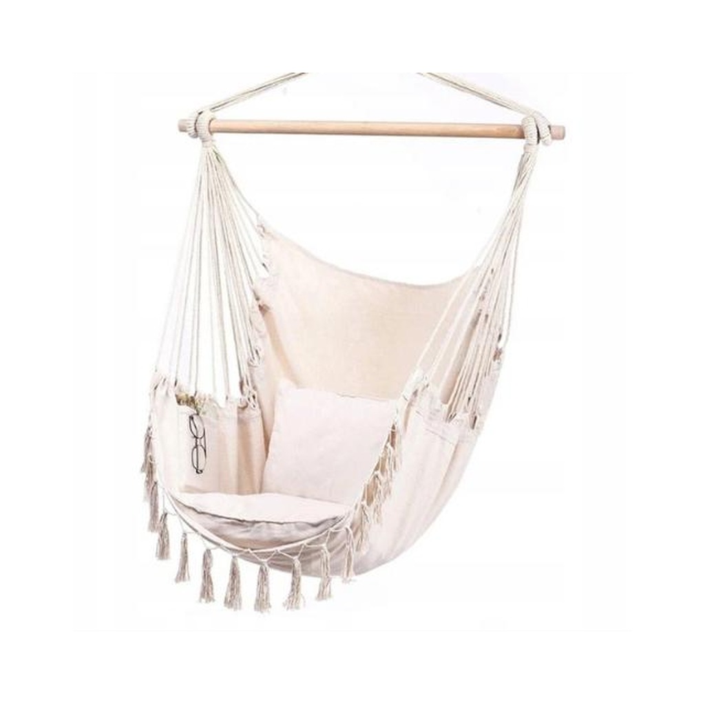 Крісло підвісне бразильське гойдалка беж 130 кг