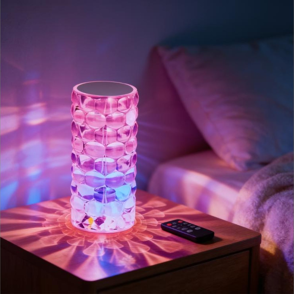 Настільна лампа акумуляторна Crystal Diamond RGB