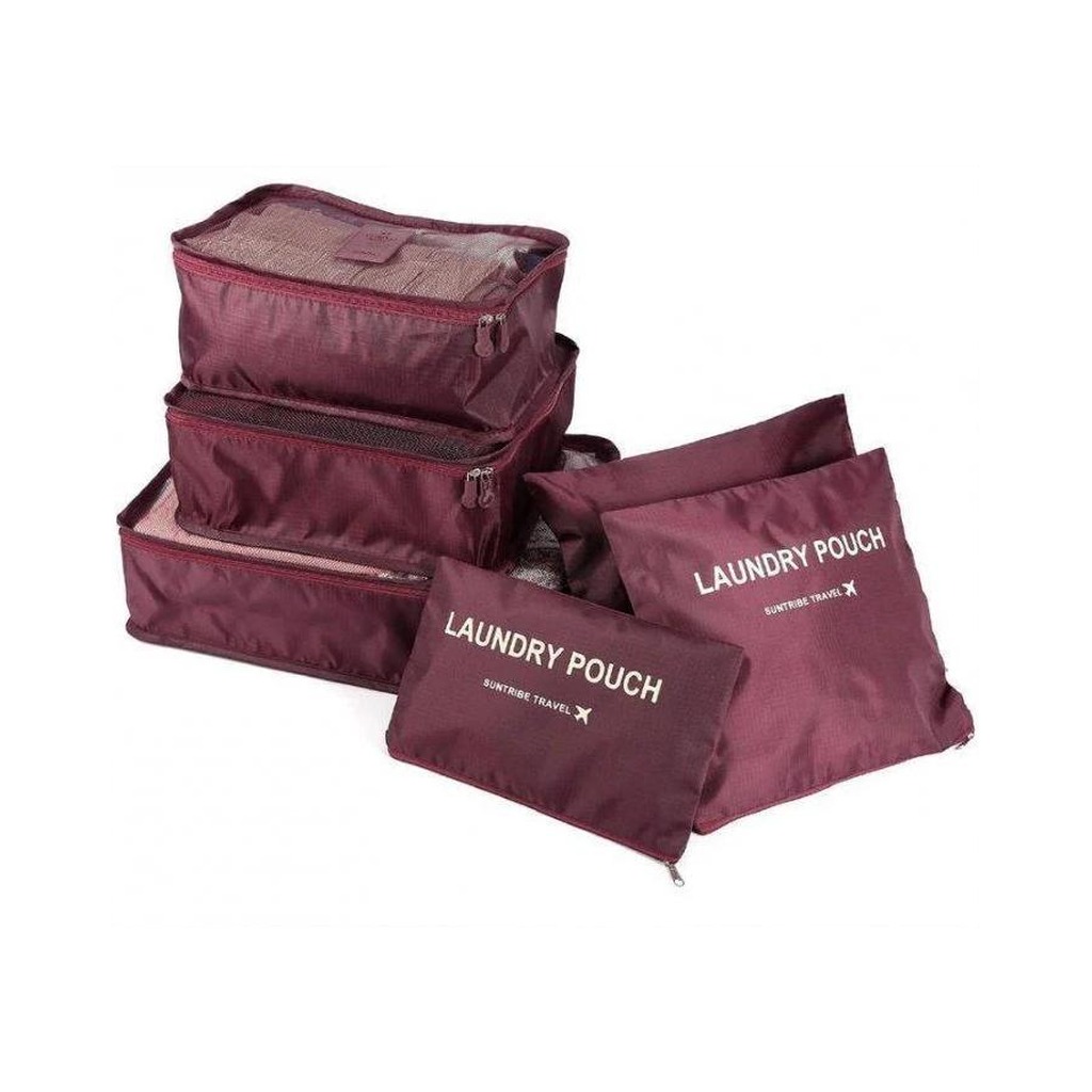 Набір дорожніх органайзерів Laundry Pouch бордовий